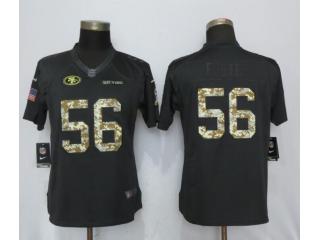 Women San Francisco 49ers 56 Reuben Foster Anthracite Salute To Service Limited Jersey