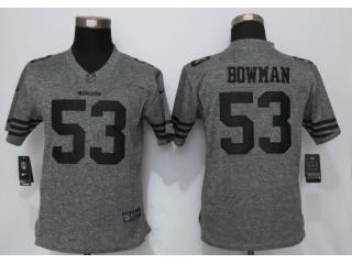 Women San Francisco 49ers 53 NaVorro Bowman Stitched Gridiron Gray Limited Jersey