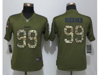 Women San Francisco 49ers 99 DeForest Buckner Green Salute To Service Limited Jersey