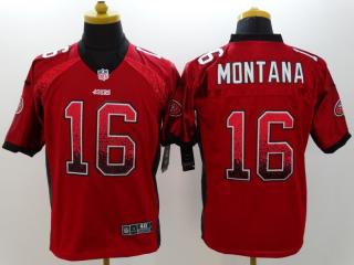 San Francisco 49ers 16 Joe Montana Drift Fashion Red Elite Jersey