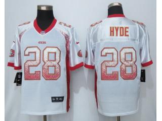 San Francisco 49ers 28 Carlos Hyde Drift Fashion White Elite Jersey