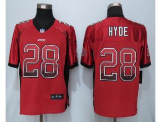 San Francisco 49ers 28 Carlos Hyde Drift Fashion Red Elite Jersey