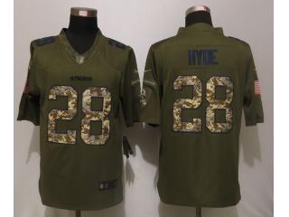 San Francisco 49ers 28 Carlos Hyde Green Salute To Service Limited Jersey