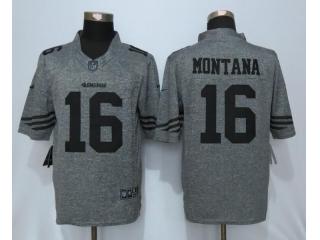 San Francisco 49ers 16 Joe Montana Stitched Gridiron Gray Limited Jersey