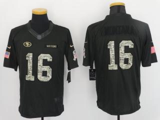 San Francisco 49ers 16 Joe Montana Anthracite Salute To Service Limited Jersey