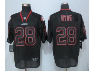 San Francisco 49ers 28 Carlos Hyde Lights Out Black Elite Jersey