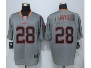 San Francisco 49ers 28 Carlos Hyde Lights Out Gray Elite Jersey