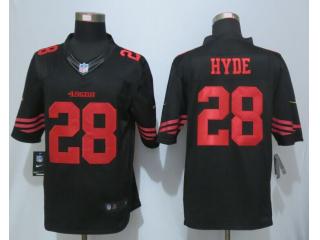 San Francisco 49ers 28 Carlos Hyde Football Jersey Black