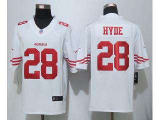 San Francisco 49ers 28 Carlos Hyde Football Jersey White
