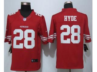 San Francisco 49ers 28 Carlos Hyde Football Jersey Red