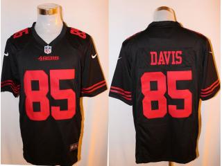San Francisco 49ers 85 Vernon Davis Football Jersey Black Fan Edition