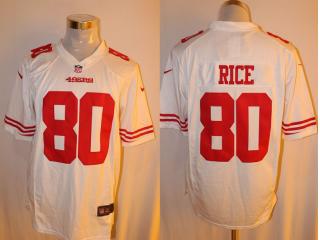 San Francisco 49ers 80 Jerry Rice Football Jersey White Fan Edition