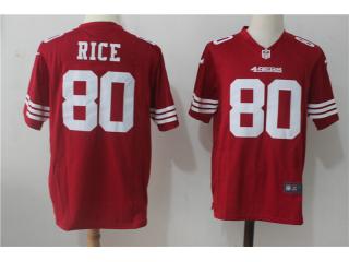 San Francisco 49ers 80 Jerry Rice Football Jersey Red Fan Edition
