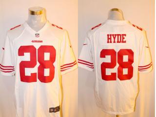 San Francisco 49ers 28 Carlos Hyde Football Jersey White Fan Edition