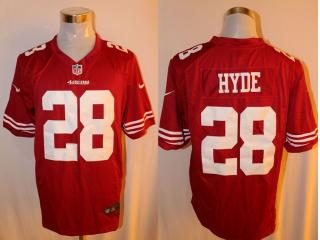San Francisco 49ers 28 Carlos Hyde Football Jersey Red Fan Edition