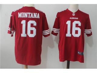 San Francisco 49ers 16 Joe Montana Football Jersey Red Fan Edition