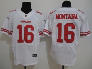 San Francisco 49ers 16 Joe Montana Elite Football Jersey White
