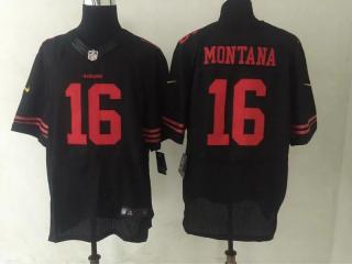 San Francisco 49ers 16 Joe Montana Elite Football Jersey Black