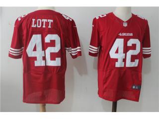San Francisco 49ers 42 Ronnie Lott Elite Football Jersey Red