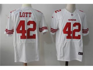 San Francisco 49ers 42 Ronnie Lott Elite Football Jersey White