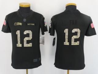 Youth Seattle Seahawks 12 12th Fan Anthracite Salute To Service Limited Jersey