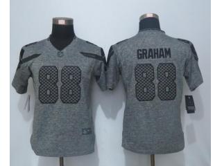 Women Seattle Seahawks 88 Jimmy Graham Stitched Gridiron Gray Limited Jersey