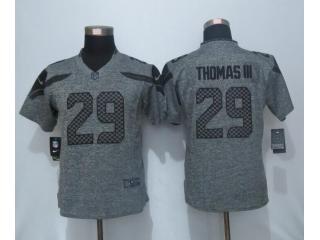 Women Seattle Seahawks 29 Earl Thomas III Stitched Gridiron Gray Limited Jersey
