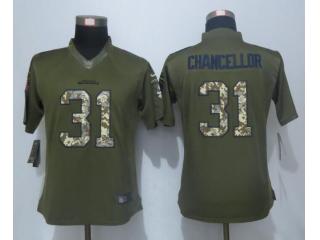 Women Seattle Seahawks 31 Kam Chancellor Green Salute To Service Limited Jersey