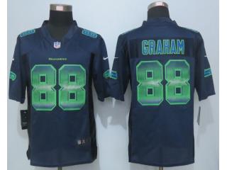 Seattle Seahawks 88 Jimmy Graham Navy Blue Strobe Limited Jersey