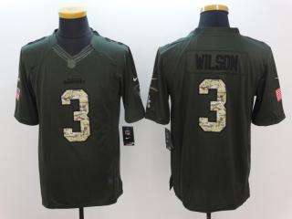 Seattle Seahawks 3 Russell Wilson Green Salute To Service Limited Jersey