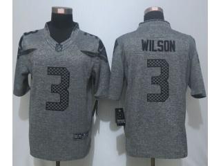 Seattle Seahawks 3 Russell Wilson Stitched Gridiron Gray Limited Jersey