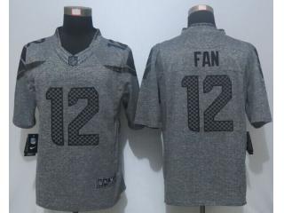 Seattle Seahawks 12 12th Fan Stitched Gridiron Gray Limited Jersey
