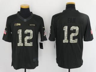 Seattle Seahawks 12 12th Fan Anthracite Salute To Service Limited Jersey