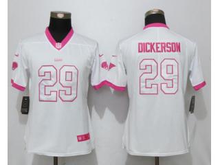 Women St. Louis Rams 29 Eric Dickerson Stitched Elite Rush Fashion Jersey White Pink