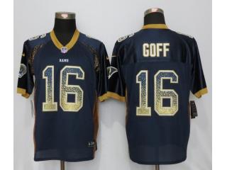 St. Louis Rams 16 Jared Goff Drift Fashion Blue Elite Jersey