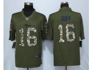 St. Louis Rams 16 Jared Goff Green Salute To Service Limited Jersey