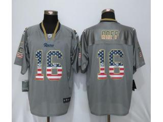 St. Louis Rams 16 Jared Goff USA Flag Fashion Gray Elite Jersey