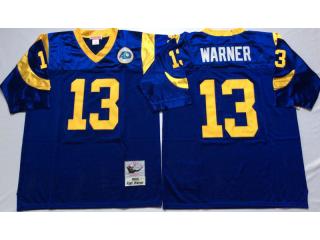 St. Louis Rams 13 Kurt Warner Football Jersey Blue Retro