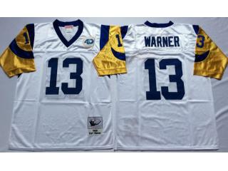 St. Louis Rams 13 Kurt Warner Football Jersey White Retro