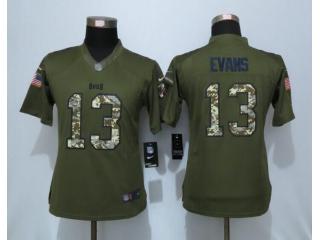 Women Tampa Bay Buccaneers 13 Mike Evans Green Salute To Service Limited Jersey