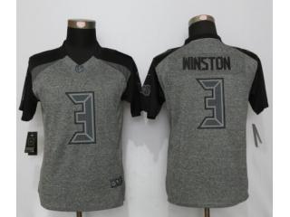 Women Tampa Bay Buccaneers 3 Jameis Winston Stitched Gridiron Gray Limited Jersey