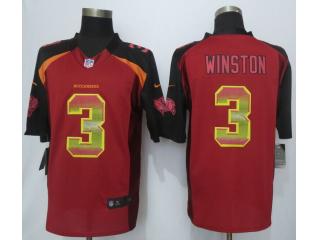 Tampa Bay Buccaneers 3 Jameis Winston Red Strobe Limited Jersey
