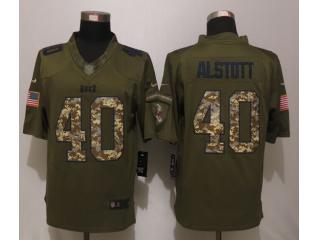 Tampa Bay Buccaneers 40 Mike Alstott Green Salute To Service Limited Jersey