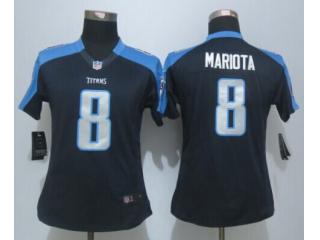 Women Tennessee Titans 8 Marcus Mariota Football Jersey Navy Blue