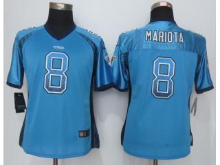 Women Tennessee Titans 8 Marcus Mariota Drift Fashion Blue Elite Jersey