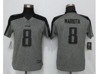 Women Tennessee Titans 8 Marcus Mariota Stitched Gridiron Gray Limited Jersey