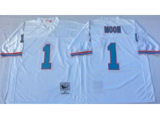 Tennessee Titans 1 Warren Moon Football Jersey White Retro