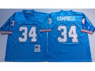 Tennessee Titans 34 Earl Campbell Football Jersey Blue Retro
