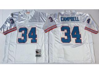 Tennessee Titans 34 Earl Campbell Football Jersey White Retro
