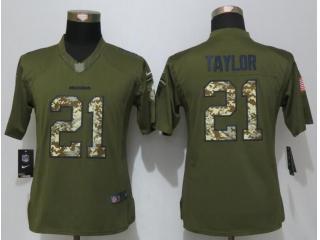 Women Washington Redskins 21 Sean Taylor Green Salute To Service Limited Jersey